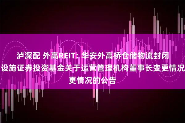 泸深配 外高REIT: 华安外高桥仓储物流封闭式基础设施证券投资基金关于运营管理机构董事长变更情况的公告