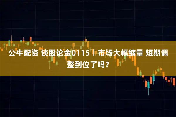 公牛配资 谈股论金0115丨市场大幅缩量 短期调整到位了吗?