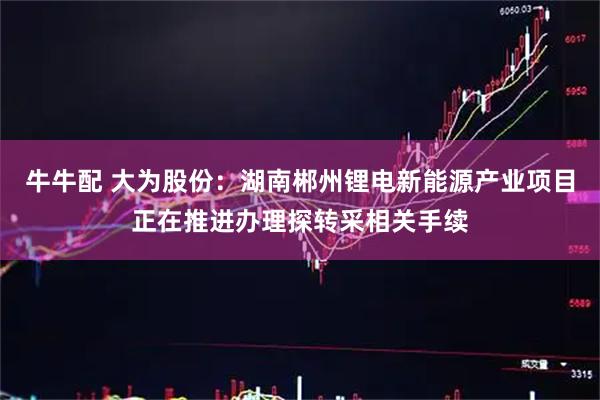 牛牛配 大为股份：湖南郴州锂电新能源产业项目正在推进办理探转采相关手续